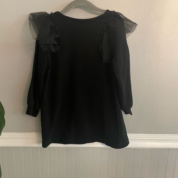 H&M Girls Black Sweater with Tulle Ruffle Details Size 5T - Picture 6 of 8